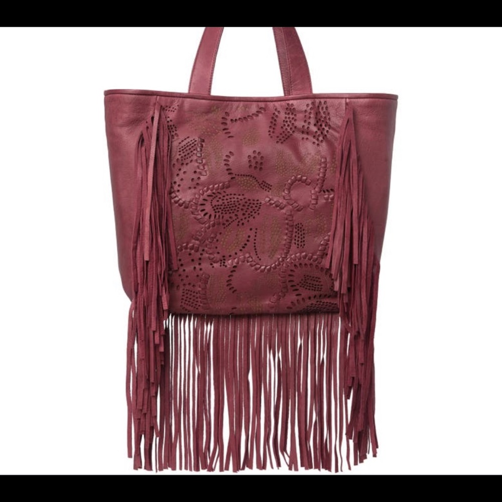 FRYE Vivian Leather Fringe Tote Bag - Picture 8 of 9